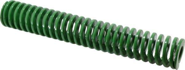 Dayton Lamina - 2" Hole Diam, 1" Rod Diam, 12" Free Length, Green Die Spring - 15.5 Lb Max Deflection, 4.8" Max Deflection, Light Duty, Chromium Vanadium Steel - First Tool & Supply