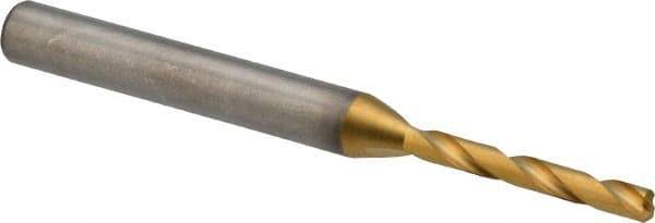 Kennametal - 3.1mm 140° Solid Carbide Jobber Drill - Multilayer TiAlN Finish, Right Hand Cut, Spiral Flute, Straight Shank, 66mm OAL, Standard Point - First Tool & Supply