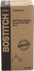 Stanley Bostitch - 1/4" Long x 7/16" Wide, 24 Gauge Crowned Construction Staple - Steel, Chisel Point - First Tool & Supply