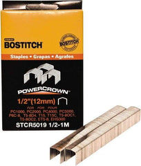 Stanley Bostitch - 1/2" Long x 7/16" Wide, 24 Gauge Crowned Construction Staple - Steel, Chisel Point - First Tool & Supply