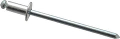 RivetKing - Size 42 Dome Head Aluminum Open End Blind Rivet - Steel Mandrel, 0.063" to 1/8" Grip, 1/4" Head Diam, 0.129" to 0.133" Hole Diam, 0.275" Length Under Head, 1/8" Body Diam - First Tool & Supply