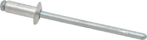 RivetKing - Size 43 Dome Head Aluminum Open End Blind Rivet - Steel Mandrel, 0.126" to 0.187" Grip, 1/4" Head Diam, 0.129" to 0.133" Hole Diam, 0.337" Length Under Head, 1/8" Body Diam - First Tool & Supply