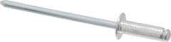 RivetKing - Dome Head Aluminum Open End Blind Rivet - Steel Mandrel, 0.188" to 1/4" Grip, 1/4" Head Diam, 0.129" to 0.133" Hole Diam, 0.4" Length Under Head, 1/8" Body Diam - First Tool & Supply