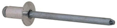 RivetKing - Size 52 Dome Head Aluminum Open End Blind Rivet - Steel Mandrel, 0.02" to 1/8" Grip, 0.312" Head Diam, 0.16" to 0.164" Hole Diam, 0.3" Length Under Head, 5/32" Body Diam - First Tool & Supply