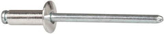 RivetKing - Size 54 Dome Head Aluminum Open End Blind Rivet - Steel Mandrel, 0.188" to 1/4" Grip, 0.312" Head Diam, 0.16" to 0.164" Hole Diam, 0.425" Length Under Head, 5/32" Body Diam - First Tool & Supply