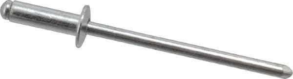 RivetKing - Size 44 Dome Head Aluminum Open End Blind Rivet - Aluminum Mandrel, 0.188" to 1/4" Grip, 1/4" Head Diam, 0.129" to 0.133" Hole Diam, 0.4" Length Under Head, 1/8" Body Diam - First Tool & Supply