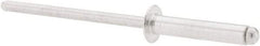 RivetKing - Size 48 Dome Head Aluminum Open End Blind Rivet - Aluminum Mandrel, 0.376" to 1/2" Grip, 1/4" Head Diam, 0.129" to 0.133" Hole Diam, 0.65" Length Under Head, 1/8" Body Diam - First Tool & Supply