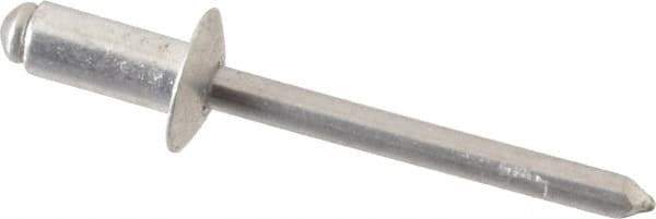 RivetKing - Size 64 Dome Head Aluminum Open End Blind Rivet - Aluminum Mandrel, 0.188" to 1/4" Grip, 3/8" Head Diam, 0.192" to 0.198" Hole Diam, 0.45" Length Under Head, 3/16" Body Diam - First Tool & Supply