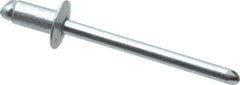 RivetKing - Size 52 Dome Head Steel Open End Blind Rivet - Steel Mandrel, 0.02" to 1/8" Grip, 0.312" Head Diam, 0.16" to 0.164" Hole Diam, 0.3" Length Under Head, 5/32" Body Diam - First Tool & Supply