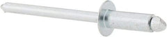 RivetKing - Size 54 Dome Head Steel Open End Blind Rivet - Steel Mandrel, 0.188" to 1/4" Grip, 0.312" Head Diam, 0.16" to 0.164" Hole Diam, 0.425" Length Under Head, 5/32" Body Diam - First Tool & Supply