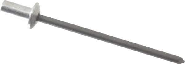 RivetKing - Size 41 Dome Head Aluminum Closed End Sealing Blind Rivet - Steel Mandrel, 0.02" to 0.063" Grip, 1/4" Head Diam, 0.129" to 0.133" Hole Diam, 0.297" Length Under Head, 1/8" Body Diam - First Tool & Supply