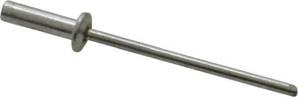 RivetKing - Size 44 Dome Head Aluminum Closed End Sealing Blind Rivet - Aluminum Mandrel, 0.188" to 1/4" Grip, 1/4" Head Diam, 0.129" to 0.133" Hole Diam, 0.485" Length Under Head, 1/8" Body Diam - First Tool & Supply