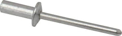 RivetKing - Size 53 Dome Head Aluminum Closed End Sealing Blind Rivet - Aluminum Mandrel, 0.188" to 1/4" Grip, 3/8" Head Diam, 0.192" to 0.196" Hole Diam, 0.531" Length Under Head, 3/16" Body Diam - First Tool & Supply