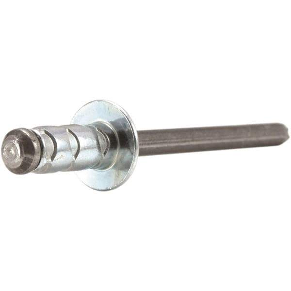 STANLEY Engineered Fastening - Size 4 Dome Head Aluminum Open End Blind Rivet - Steel Mandrel, 0.157" to 0.312" Grip, 1/8" Head Diam, 0.129" to 0.142" Hole Diam, 0.078" Body Diam - First Tool & Supply