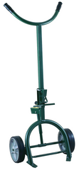 Drum Truck - Adjustable Sliding Chime Hook for steel or fiber drums - Spring loaded - 10" M.O.R wheels 60" H x 25" W - First Tool & Supply