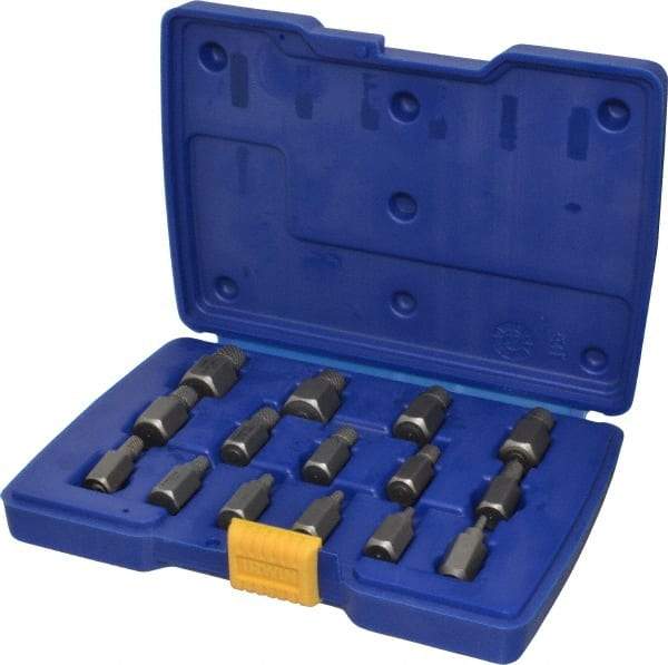 Irwin - 15 Piece Spiral Flute Screw Extractor Set - Screw Range 1/8 to 9/16" - First Tool & Supply