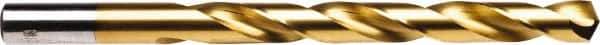 Irwin - 17/64" 135° High Speed Steel Jobber Drill - TiN Finish, Right Hand Cut, Spiral Flute, Straight Shank, 4-1/8" OAL, Split Point - First Tool & Supply