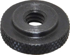 Gibraltar - 1/4-20" UNC Thread, Black Oxide Finish, Steel Round Knurled Check Nut - 7/32" Overall Height, 3/4" Head Diam, 1/2" Base Diam - First Tool & Supply