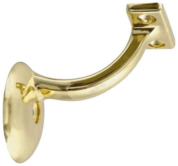 National Mfg. - 250 Lb Capacity, Bright Brass Coated, Handrail Bracket - 2-1/4" Long, 3" High, 3" Wide - First Tool & Supply