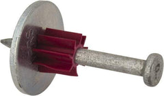 Powers Fasteners - 0.145" Shank Diam, 7/8" Washer Diam, Grade 1062 Steel Powder Actuated Drive Pin with Washer - 0.3" Head Diam, 1-1/2" Shank Length - First Tool & Supply