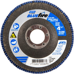 ‎4-1/2 × 7/8″ BlueFire Fiberglass HD Flat Flap Disc Type 27 P60 Grit R884P1 Zirconia Alumina - First Tool & Supply