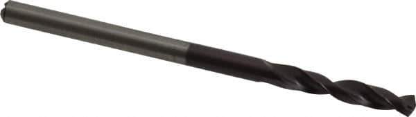 Accupro - 4mm 140° Solid Carbide Jobber Drill - AlTiN Finish, Right Hand Cut, Spiral Flute, Straight Shank, 72mm OAL, Standard Point - First Tool & Supply