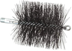 Schaefer Brush - 4-1/2" Brush Length, 4-1/2" Diam, Double Stem, Double Spiral Tube Brush - 7-1/2" Long, Tempered Steel Wire, 1/4" NPT Male Connection - First Tool & Supply