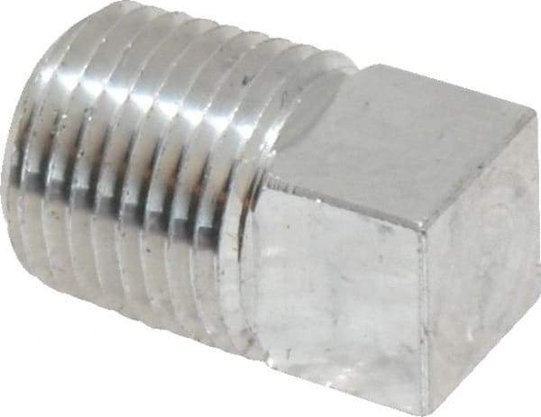 Latrobe Foundry - 1/8" Aluminum Pipe Square Head Plug - 150 psi, M End Connection, Grade 6061-T6 - First Tool & Supply