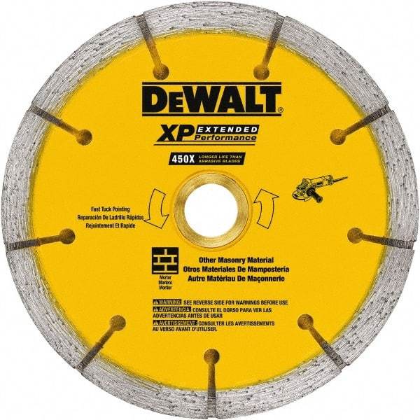 DeWALT - 6" Diam, 7/8" Arbor Hole Diam, Wet & Dry Cut Saw Blade - Diamond-Tipped, Standard Round Arbor - First Tool & Supply