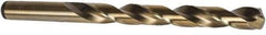 Precision Twist Drill - 1.15mm 135° Cobalt Jobber Drill - Oxide/Gold Finish, Right Hand Cut, Spiral Flute, Straight Shank, 1-27/64" OAL, Split Point - First Tool & Supply