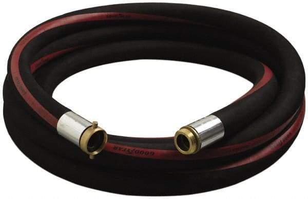 Alliance Hose & Rubber - 2" ID x 2.55" OD x 25' OAL, Male x Female Petroleum Transfer Hose - 150 Max Working psi, -35 to 200°F, 5" Bend Radius, 2" Fitting, Black - First Tool & Supply