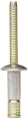 RivetKing - Size 810 Dome Head Aluminum Structural with Locking Stem Blind Rivet - Aluminum Mandrel, 0.08" to 5/8" Grip, 0.53" Head Diam, 0.257" to 0.261" Hole Diam, 0.847" Length Under Head, 1/4" Body Diam - First Tool & Supply