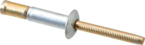 RivetKing - Size 810 Dome Head Steel Structural with Locking Stem Blind Rivet - Steel Mandrel, 0.08" to 5/8" Grip, 0.53" Head Diam, 0.257" to 0.261" Hole Diam, 0.847" Length Under Head, 1/4" Body Diam - First Tool & Supply