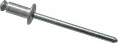 RivetKing - Dome Head Aluminum Peel Blind Rivet - Steel Mandrel, 0.188" to 0.197" Grip, 3/8" Head Diam, 0.196" Max Hole Diam, 0.394 to 0.433" Length Under Head, 3/16" Body Diam - First Tool & Supply