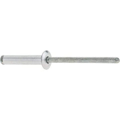 RivetKing - Dome Head Aluminum Peel Blind Rivet - Steel Mandrel, 0.188" to 0.748" Grip, 3/8" Head Diam, 0.196" Max Hole Diam, 0.945 to 0.984" Length Under Head, 3/16" Body Diam - First Tool & Supply