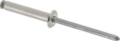 RivetKing - Dome Head Aluminum Peel Blind Rivet - Steel Mandrel, 0.188" to 0.866" Grip, 3/8" Head Diam, 0.196" Max Hole Diam, 1.063 to 1.012" Length Under Head, 3/16" Body Diam - First Tool & Supply