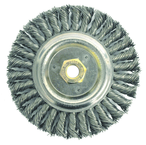 6" Filler Pass Brush - .023 Steel Wire; 5/8-11 Dbl-Hex Nut - Dually Weld Cleaning Brush - First Tool & Supply