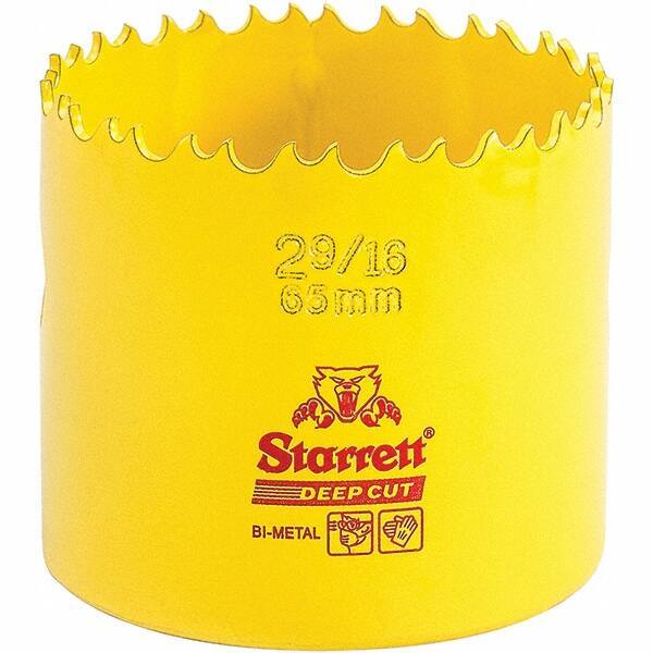 Starrett - 2-9/16" Diam, 2" Cutting Depth, Hole Saw - High Speed Steel Saw, Toothed Edge - First Tool & Supply