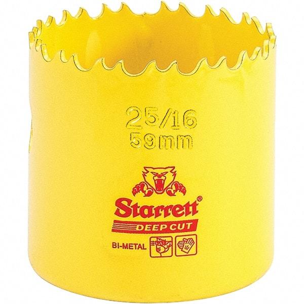 Starrett - 2-5/16" Diam, 2" Cutting Depth, Hole Saw - High Speed Steel Saw, Toothed Edge - First Tool & Supply