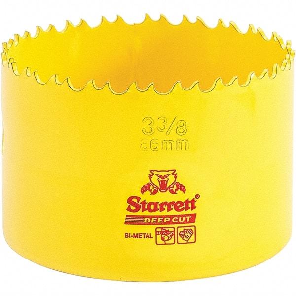 Starrett - 3-3/8" Diam, 2" Cutting Depth, Hole Saw - High Speed Steel Saw, Toothed Edge - First Tool & Supply