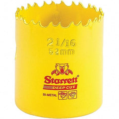 Starrett - 2-1/16" Diam, 2" Cutting Depth, Hole Saw - High Speed Steel Saw, Toothed Edge - First Tool & Supply