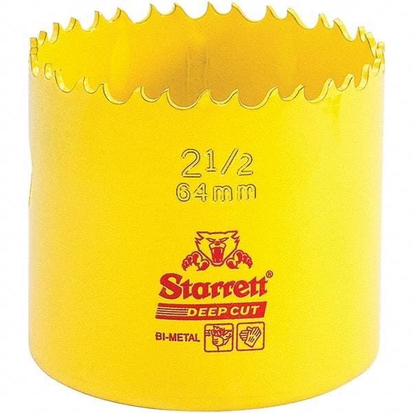 Starrett - 2-1/2" Diam, 2" Cutting Depth, Hole Saw - High Speed Steel Saw, Toothed Edge - First Tool & Supply