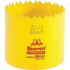 Starrett - 2-1/2" Diam, 2" Cutting Depth, Hole Saw - High Speed Steel Saw, Toothed Edge - First Tool & Supply