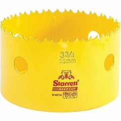 Starrett - 3-3/4" Diam, 2" Cutting Depth, Hole Saw - High Speed Steel Saw, Toothed Edge - First Tool & Supply