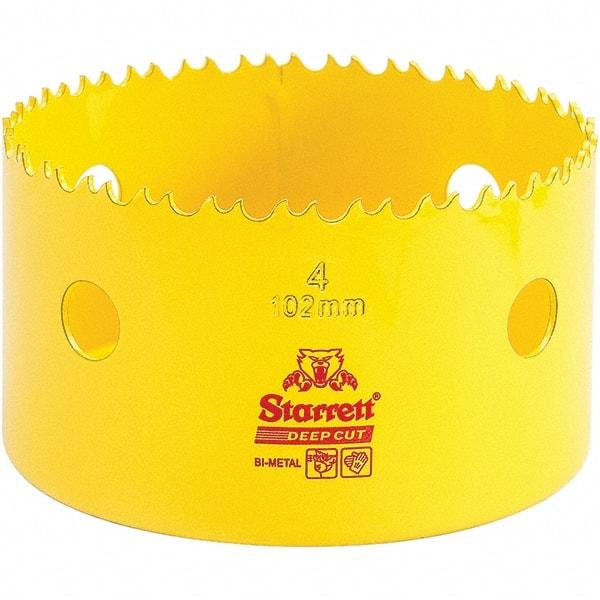 Starrett - 4" Diam, 2" Cutting Depth, Hole Saw - High Speed Steel Saw, Toothed Edge - First Tool & Supply