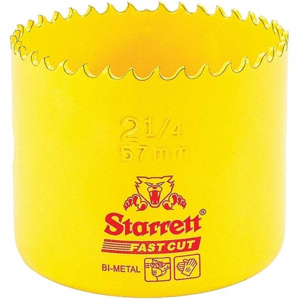 Starrett - 2-1/4" Diam, 1-5/8" Cutting Depth, Hole Saw - High Speed Steel Saw, Toothed Edge - First Tool & Supply