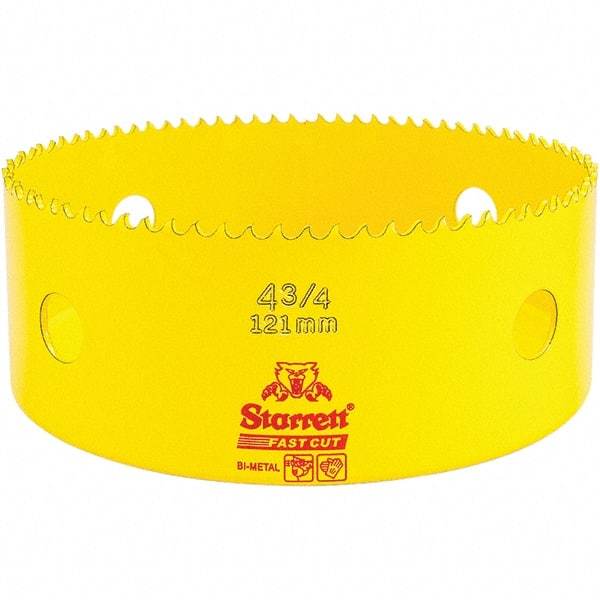 Starrett - 4-3/4" Diam, 1-5/8" Cutting Depth, Hole Saw - High Speed Steel Saw, Toothed Edge - First Tool & Supply