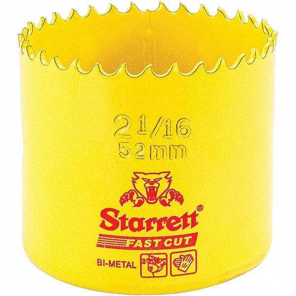 Starrett - 2-1/16" Diam, 1-5/8" Cutting Depth, Hole Saw - High Speed Steel Saw, Toothed Edge - First Tool & Supply