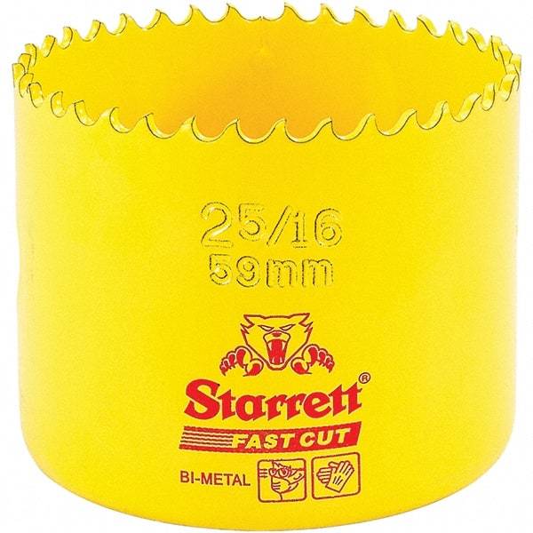 Starrett - 2-5/16" Diam, 1-5/8" Cutting Depth, Hole Saw - High Speed Steel Saw, Toothed Edge - First Tool & Supply