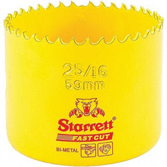 Starrett - 2-5/16" Diam, 1-5/8" Cutting Depth, Hole Saw - High Speed Steel Saw, Toothed Edge - First Tool & Supply